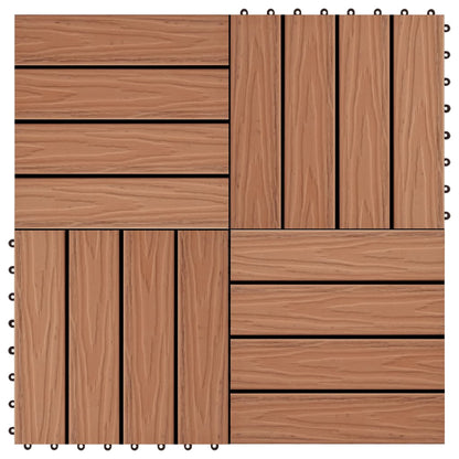 Terrassenfliesen 11Stk. Tief Geprägt WPC 30x30cm 1 qm Hellbraun