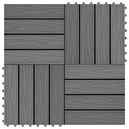 Terrassenfliesen 11 Stk. Tief Geprägt WPC 30x30cm 1 qm Grau