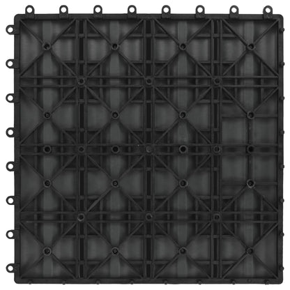 Terrassenfliesen 11 Stk. Tief Geprägt WPC 30x30cm 1 qm Schwarz