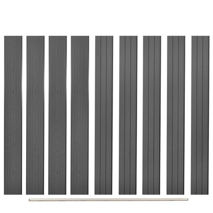 Ersatz-Zaunbretter 9 Stk. WPC 170 cm Grau