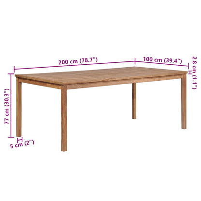Gartentisch 200x100x77 cm Massivholz Teak