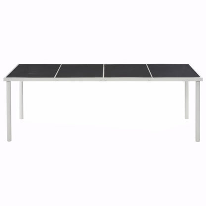 Gartentisch Schwarz 220x90x74,5 cm Stahl