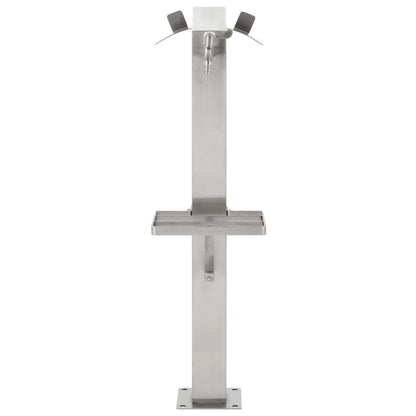 Garten-Wassersäule Edelstahl Quadratisch 95 cm