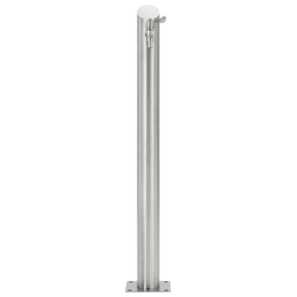 Garten-Wassersäule Edelstahl Rund 95 cm