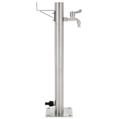 Garten-Wassersäule Edelstahl Rund 65 cm