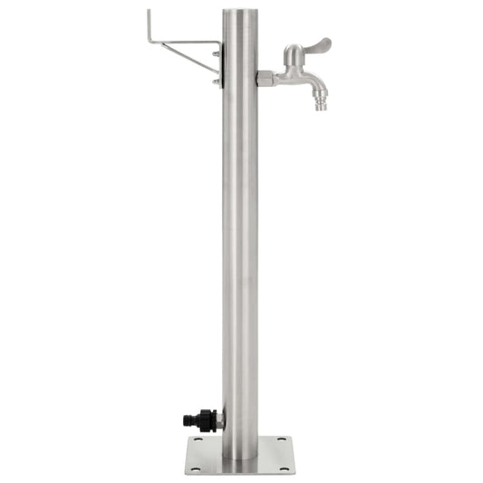 Garten-Wassersäule Edelstahl Rund 65 cm