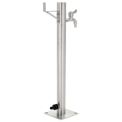 Garten-Wassersäule Edelstahl Rund 65 cm