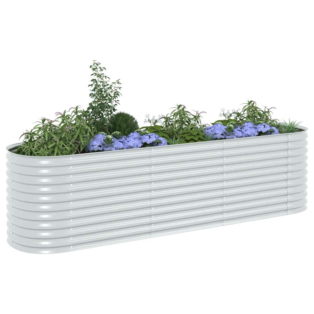 Garten-Hochbeet 320x80x81 cm Verzinkter Stahl Silbern
