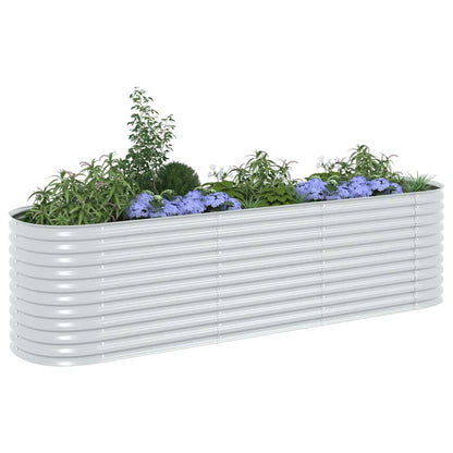 Garten-Hochbeet 320x80x81 cm Verzinkter Stahl Silbern