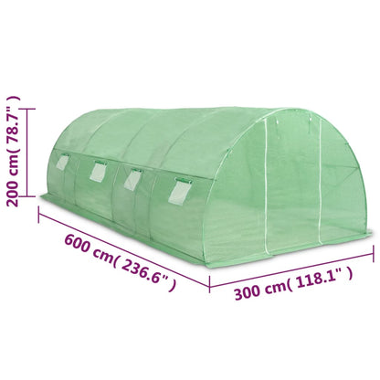 drivhus 18m² 600x300x200 cm