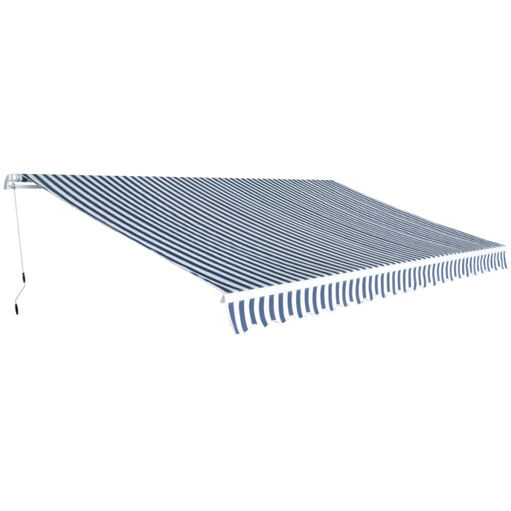 Gelenkarmmarkise 500 cm Blau/Weiß