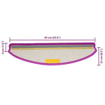 Stufenmatten 15 Stk. 65x21x4 cm Violett Halbrund Groß