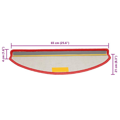Stufenmatten 15 Stk. 65x21x4 cm Rot Halbrund Groß