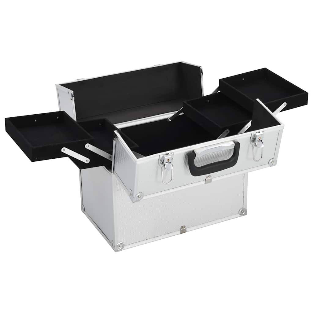 Kosmetikkoffer 38x23x34 cm Silbern Aluminium