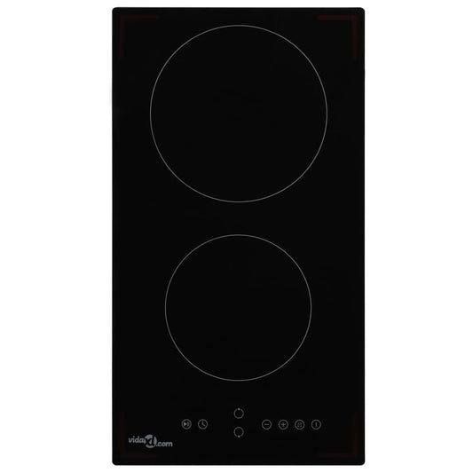 Glaskeramik-Kochfeld mit 2 Platten Touch Control 3000 W