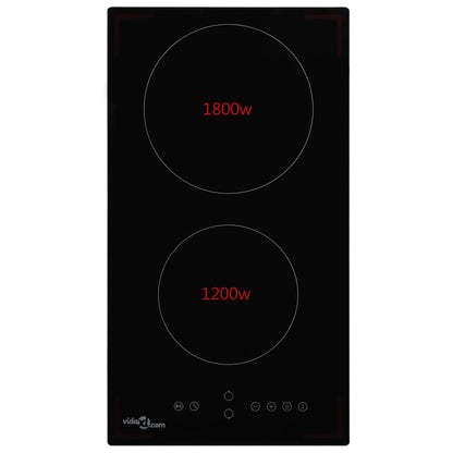 Glaskeramik-Kochfeld mit 2 Platten Touch Control 3000 W