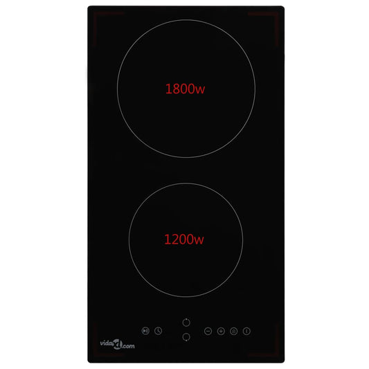 Glaskeramik-Kochfeld mit 2 Platten Touch Control 3000 W