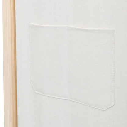 6-teiliger Raumteiler Cremeweiß 240 x 170 x 4 cm Stoff