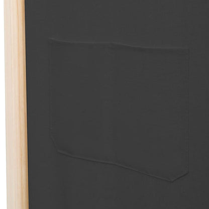 6-teiliger Raumteiler Grau 240 x 170 x 4 cm Stoff