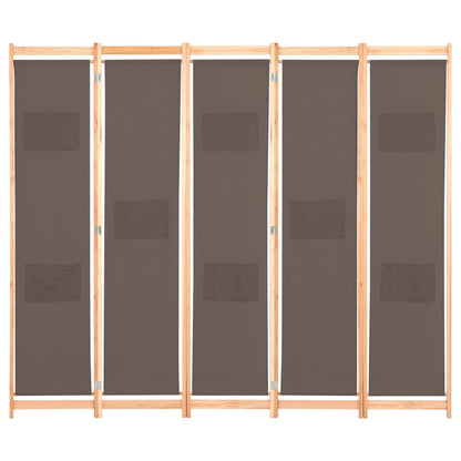 5-delt rumdeler brun 200 x 170 x 4 cm stof