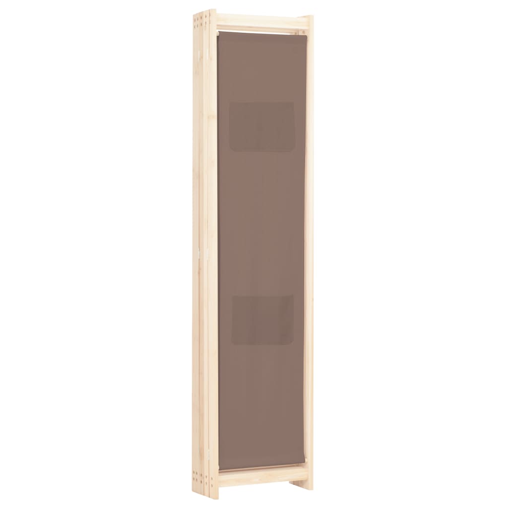 5-delt rumdeler brun 200 x 170 x 4 cm stof