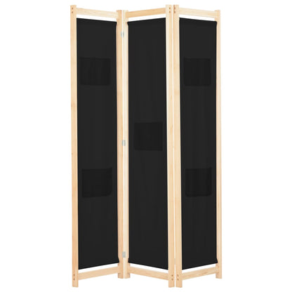 3-delt rumdeler sort 120 x 170 x 4 cm stof