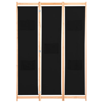 3-delt rumdeler sort 120 x 170 x 4 cm stof