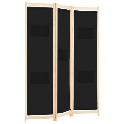 3-delt rumdeler sort 120 x 170 x 4 cm stof