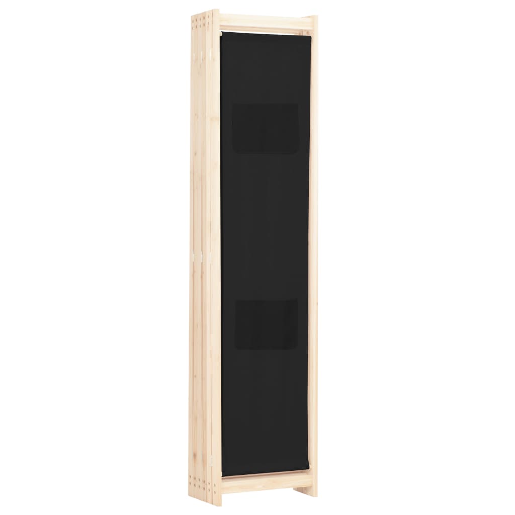 6-delt rumdeler sort 240 x 170 x 4 cm stof