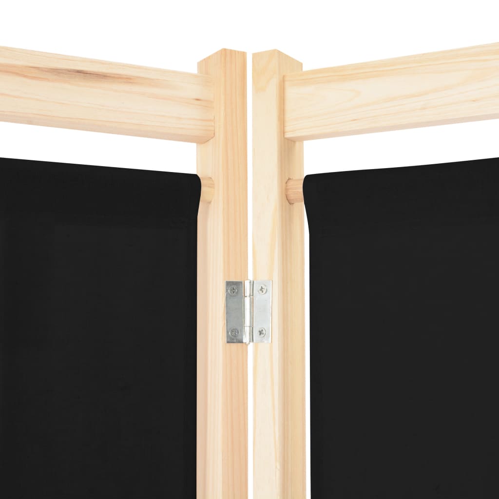 6-delt rumdeler sort 240 x 170 x 4 cm stof