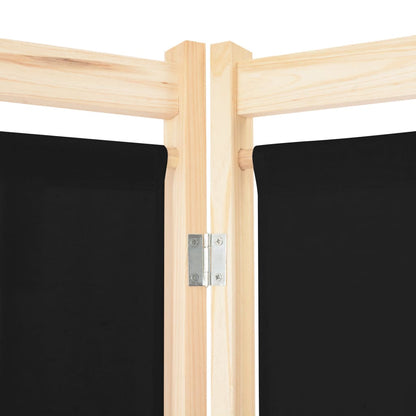 6-delt rumdeler sort 240 x 170 x 4 cm stof
