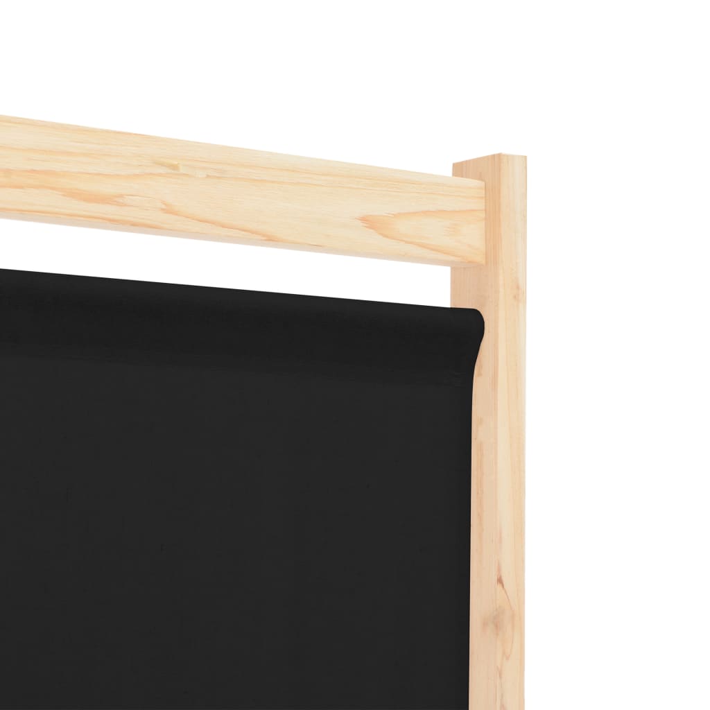 6-delt rumdeler sort 240 x 170 x 4 cm stof