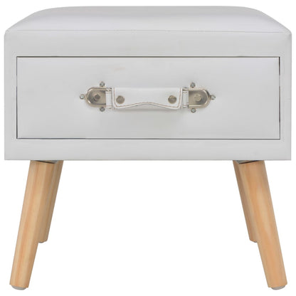 Nachttisch Weiß 40x35x40 Kunstleder