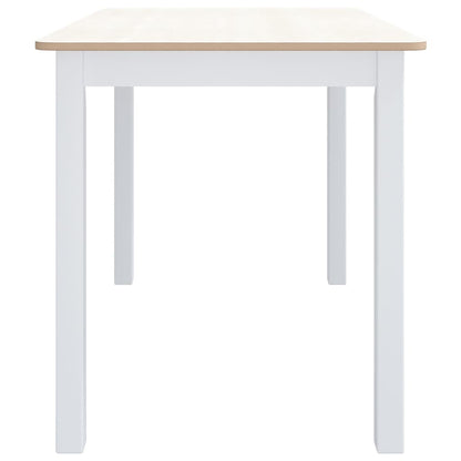 Esstisch Weiß und Braun 114x71x75 cm Massivholz Gummibaum