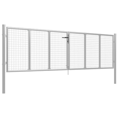 Gartentor Verzinkter Stahl 415 x 100 cm Silber