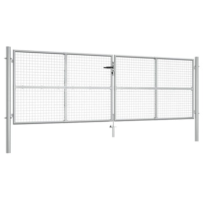 Gartentor Verzinkter Stahl 415 x 125 cm Silber