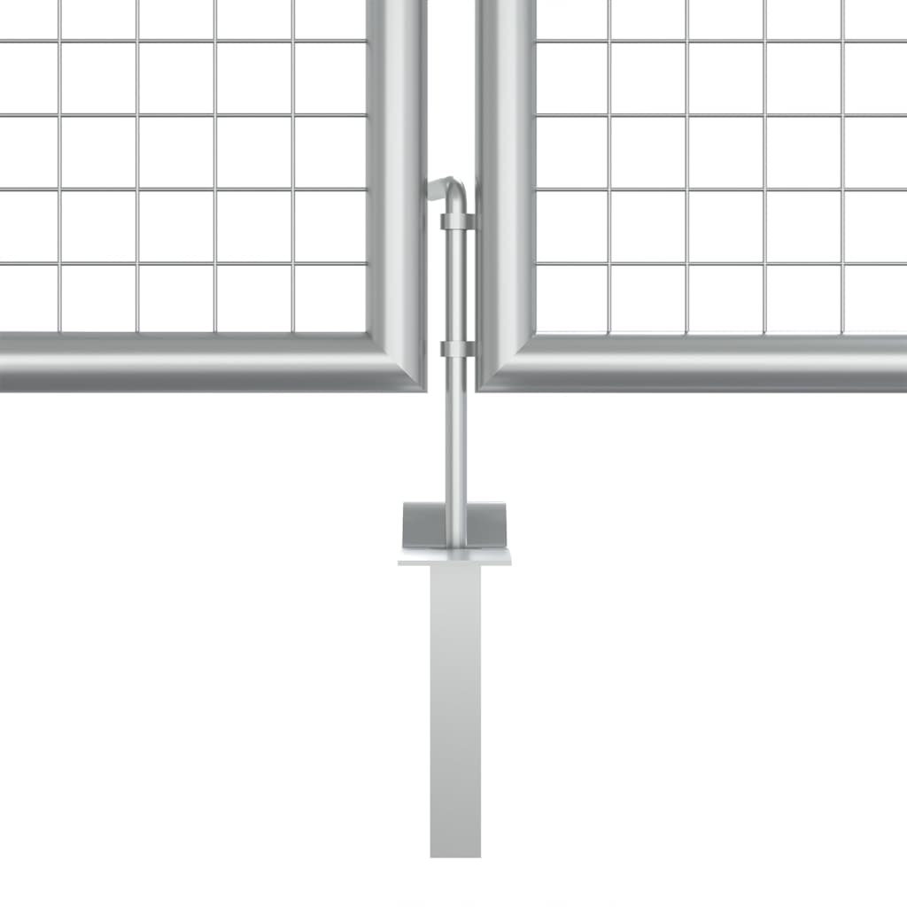Gartentor Verzinkter Stahl 415 x 125 cm Silber