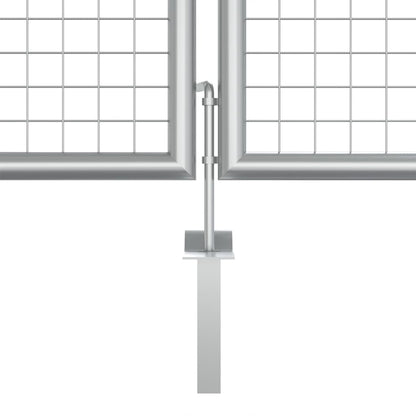 Gartentor Verzinkter Stahl 415 x 125 cm Silber