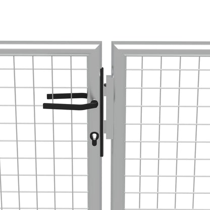Gartentor Verzinkter Stahl 415 x 150 cm Silber