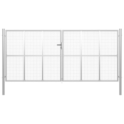 Gartentor Verzinkter Stahl 415 x 200 cm Silber