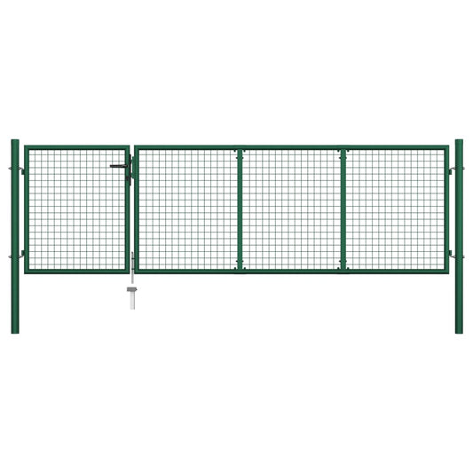 Gartentor Stahl 350 x 100 cm Grün