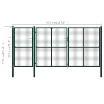 Gartentor Stahl 400 x 200 cm Grün
