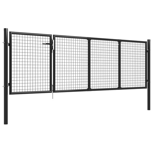 Gartentor Stahl 350 x 100 cm Anthrazit