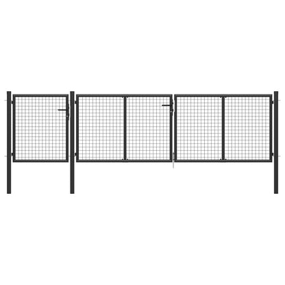 Gartentor Stahl 400 x 75 cm Anthrazit