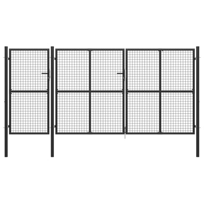 Gartentor Stahl 400 x 150 cm Anthrazit
