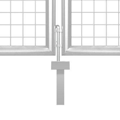 Gartentor Stahl 400 x 150 cm Silbern