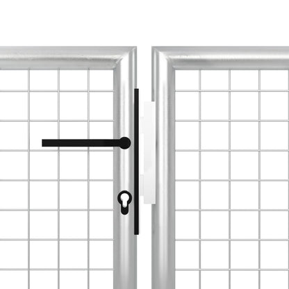 Gartentor Stahl 400 x 150 cm Silbern