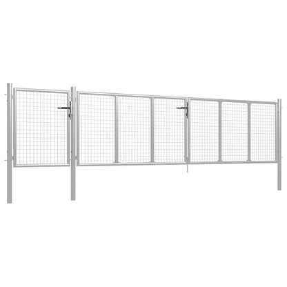 Gartentor Stahl 500×100 cm Silbern
