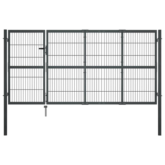 Gartentor mit Pfosten Stahl 350×120 cm Anthrazit