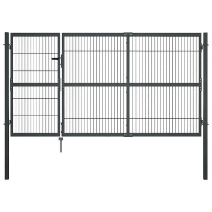Gartentor mit Pfosten Stahl 350×140 cm Anthrazit